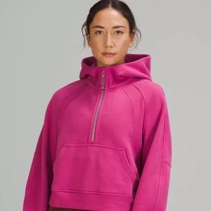 Lululemon NWT Oversized Scuba Half Zip M/L Pink Lychee